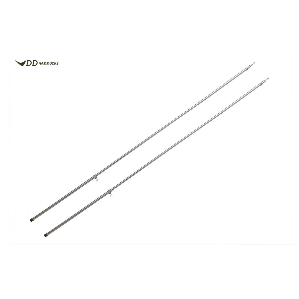 To DD Tarp Pole 1,8 m satt sammen, på hvit bakgrunn