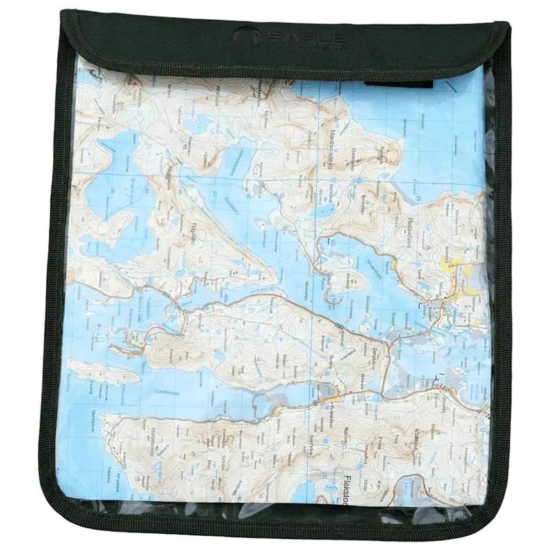 Eagle Products kartmappe med gjennomsiktig kartvindu for norske turkart, laget i slitesterk ripstop polyester