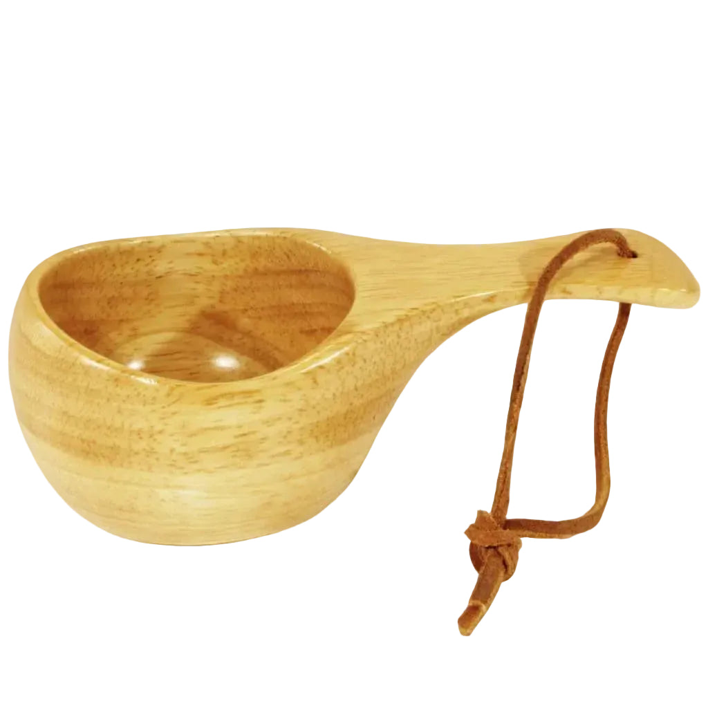 Eagle speiderkopp i tre med lærreim for tur og friluftsliv