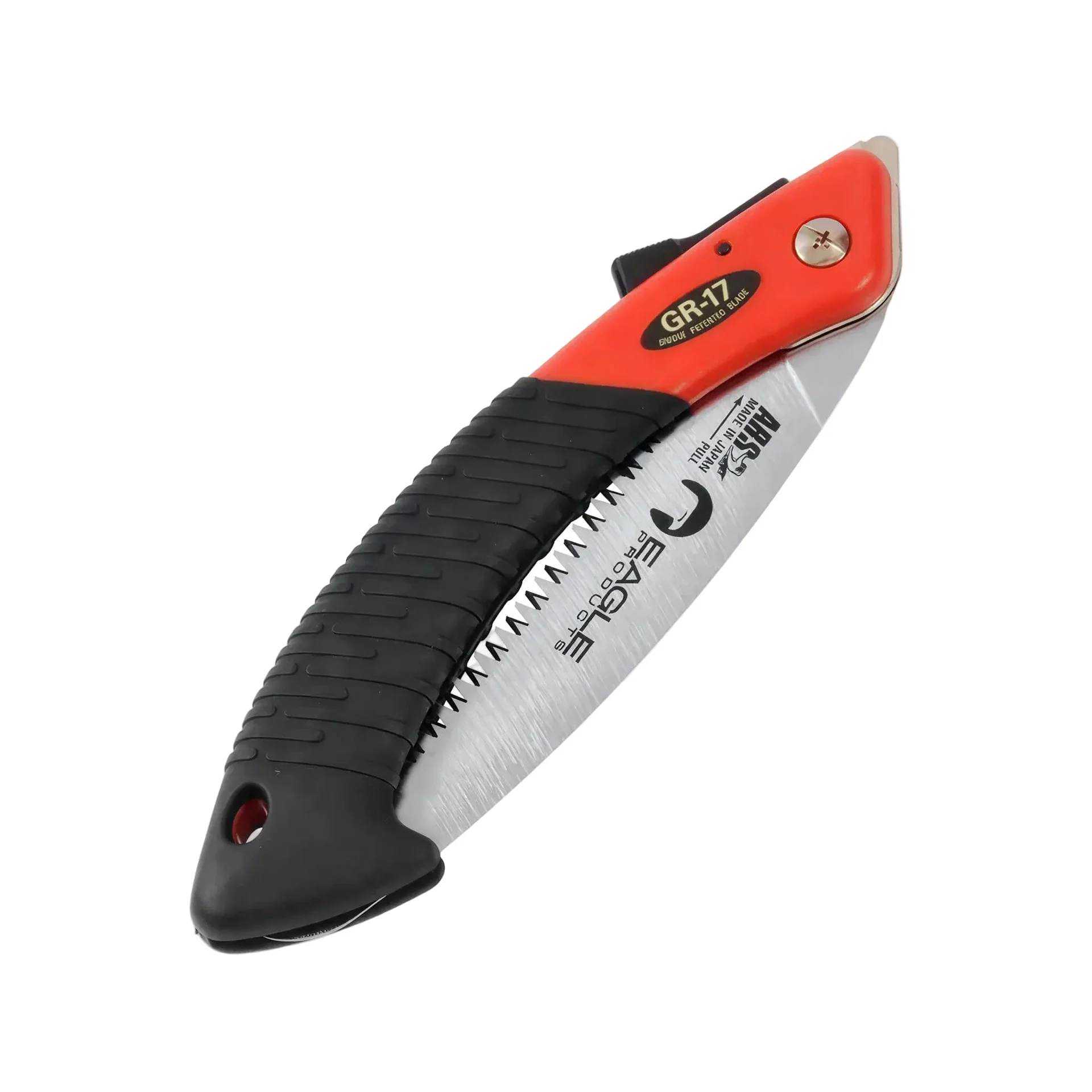 Sammenfoldet Eagle GR17 tursag med gummiert håndtak